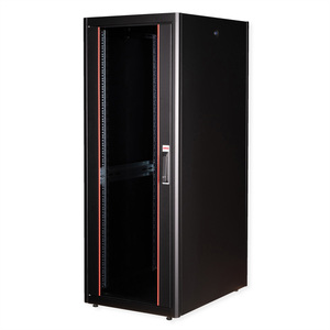 48,26cm (19") Netzwerkschrank Basic 32 HE 600x800 BxT Glastur schwarz