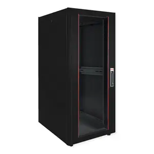 48,26cm (19") Netzwerkschrank Basic 32 HE 600x600 BxT Glastur schwarz 48,26cm (19") Netzwerkschrank Basic 32 HE 600x600 BxT Glastur schwarz
