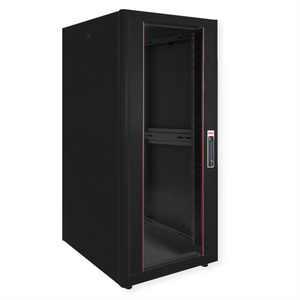 48,26cm (19") Netzwerkschrank Basic 26 HE 600x800 BxT Glastur schwarz