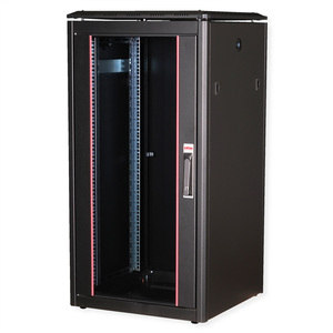 48,26cm (19") Netzwerkschrank Pro 22 HE 600x600 BxT Glastur schwarz