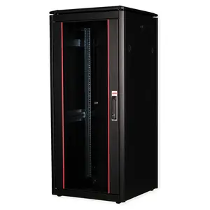 48,26cm (19") Netzwerkschrank Pro 26 HE 600x600 BxT Glastur schwarz 48,26cm (19") Netzwerkschrank Pro 26 HE 600x600 BxT Glastur schwarz