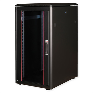 48,26cm (19") Netzwerkschrank Pro 22 HE 600x800 BxT Glastur schwarz