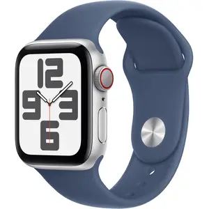 Apple Watch SE GPS + Cellular 40mm Silver Aluminium Case with Denim Sport Band, M/L Apple Watch SE GPS + Cellular 40mm Silver Aluminium Case with Denim Sport Band, M/L