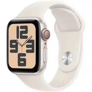 Apple Watch SE GPS + Cellular 40mm Starlight Aluminium Case with Starlight Sport Band, S/M Apple Watch SE GPS + Cellular 40mm Starlight Aluminium Case with Starlight Sport Band, S/M
