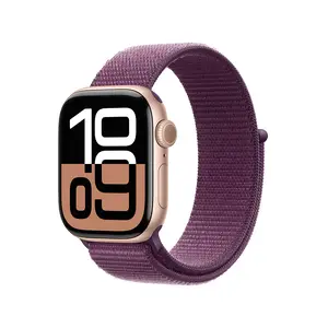 Apple Watch Series 10 GPS 42mm Rose Gold Aluminium Case with Plum Sport Loop Apple Watch Series 10 GPS 42mm Rose Gold Aluminium Case with Plum Sport Loop