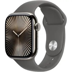 Apple Watch Series 10 GPS + Cellular 42mm Natural Titanium Case with Stone Grey Sport Band, M/L Apple Watch Series 10 GPS + Cellular 42mm Natural Titanium Case with Stone Grey Sport Band, M/L