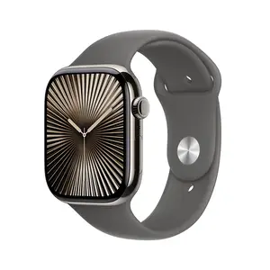 Apple Watch Series 10 GPS + Cellular 46mm Natural Titanium Case with Stone Grey Sport Band, S/M Apple Watch Series 10 GPS + Cellular 46mm Natural Titanium Case with Stone Grey Sport Band, S/M