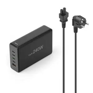 USB-Ladestation 5 Ports, GaN, Schnellladegerät, 4xUSB-C, 1xUSB-A, PD, 240 W USB-Ladestation 5 Ports, GaN, Schnellladegerät, 4xUSB-C, 1xUSB-A, PD, 240 W