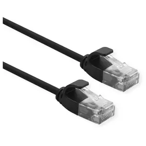 Patch-Kabel RJ-45 (M) zu RJ-45 (M) 2 m UTP CAT 6a halogenfrei geformt Schwarz Patch-Kabel RJ-45 (M) zu RJ-45 (M) 2 m UTP CAT 6a halogenfrei geformt Schwarz