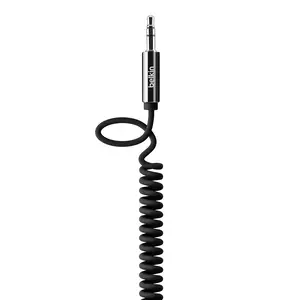 Audio Spiralkabel mit 3.5 mm / 3.5 mm Klinkenanschluss, schwarz, 1.8m Audio Spiralkabel mit 3.5 mm / 3.5 mm Klinkenanschluss, schwarz, 1.8m