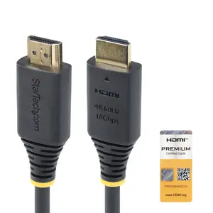 StarTech 50cm Premium Zertifiziertes High Speed HDMI Kabel, 4K 60Hz/1440p 144Hz, 18Gbps, Kurzes UHD HDMI 2.0 Arc Kabel, TV/Monitor/PC StarTech 50cm Premium Zertifiziertes High Speed HDMI Kabel, 4K 60Hz/1440p 144Hz, 18Gbps, Kurzes UHD HDMI 2.0 Arc Kabel, TV/Monitor/PC