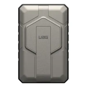 UAG Urban Armor Gear SRGE Rugged Powerbank Magnetic Wireless Charger mit Standfunktion 1x 20W USB-C & 1x 10W 10.000 mAh Qi schwarz/titan UAG Urban Armor Gear SRGE Rugged Powerbank Magnetic Wireless Charger mit Standfunktion 1x 20W USB-C & 1x 10W 10.000 mAh Qi schwarz/titan