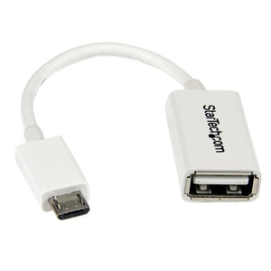 USB 2.0 On-The-Go Adapter A/Micro B Buchse/Stecker weiß 12,7cm
